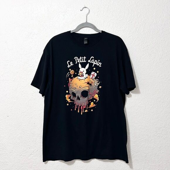 Le Petit Lapin short sleeve shirt black size XL - Picture 1 of 16